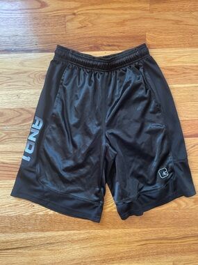 And1 Black Men's Athletic Basketball Shorts with Side Logo